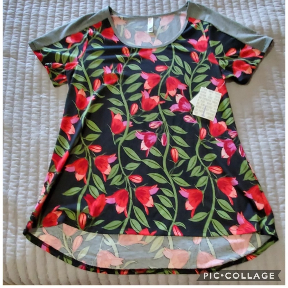 Lularoe Classic T size Large Floral Tulips